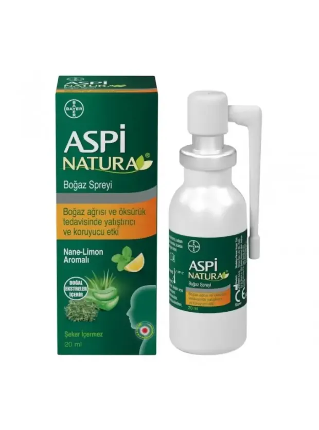Aspi Natura Boğaz Spreyi Nane- Limon 20 ml