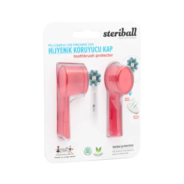 Steriball Elektrikli & Pilli Diş Fırçaları İçin Koruma Kabı 2'li - Kırmızı