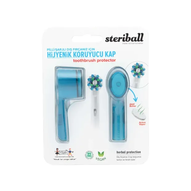 Steriball Elektrikli & Pilli Diş Fırçaları İçin Koruma Kabı 2'li - Mavi