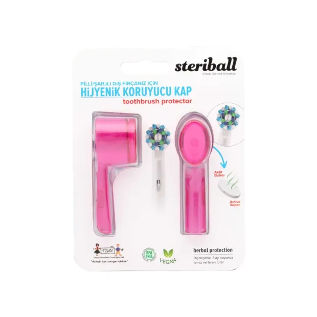 Steriball Elektrikli & Pilli Diş Fırçaları İçin Koruma Kabı 2'li - Pembe