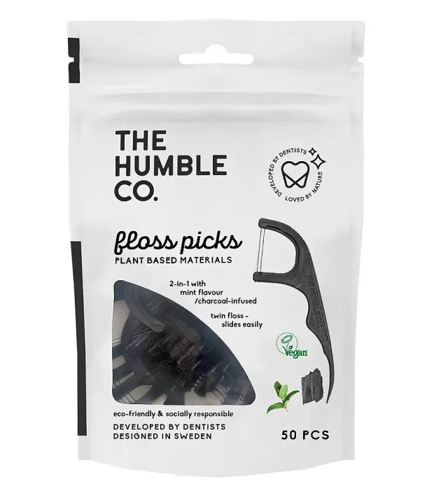 Humble Organik Diş İpi Kürdanlı-Kömürlü- 50li