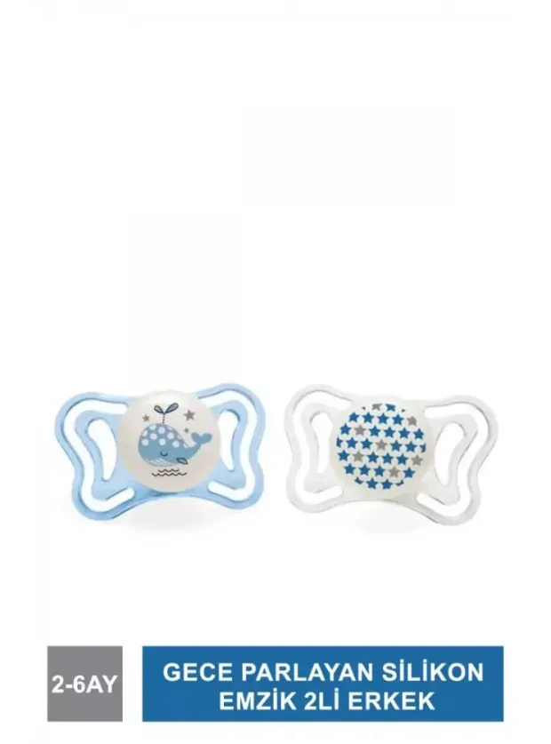 Chicco PhysioForma Light Gece Parlayan Silikon Emzik 2li 2-6 Ay Erkek