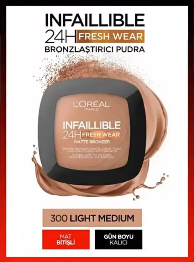 Loreal Paris Infaillible 24h Fresh Wear Matte Bronzer Pudra - 300 Light Clair